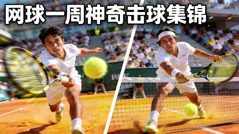 网球一周神奇击球集锦 - 包括穿越球和网前小球